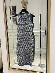 Fendi Dress Blue FF Cotton Dress  - 1