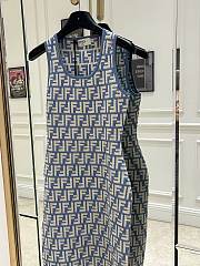Fendi Dress Blue FF Cotton Dress  - 4