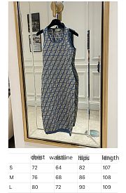 Fendi Dress Blue FF Cotton Dress  - 2