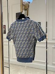 Fendi Sweater Blue FF Cotton Jumper  - 4