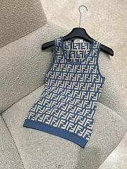 Fendi Knitted Top Blue FF Cotton - 6