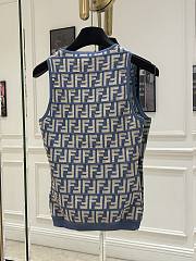 Fendi Knitted Top Blue FF Cotton - 3