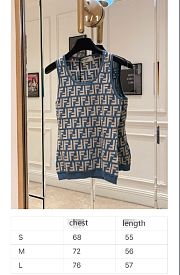 Fendi Knitted Top Blue FF Cotton - 2