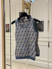 Fendi Knitted Top Blue FF Cotton - 1