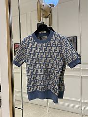 Fendi Sweater Blue FF Cotton Jumper  - 1