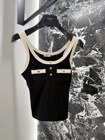 Celine Cropped Tank Top In Cotton Jersey