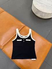 Celine Cropped Tank Top In Cotton Jersey - 6