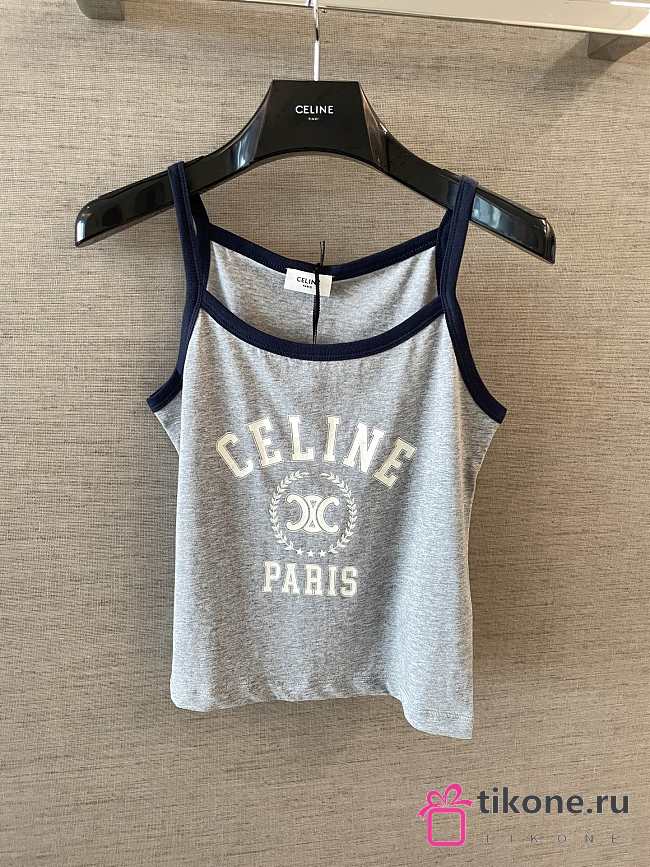 Celine Tank Top In Cotton Jersey Gray - 1