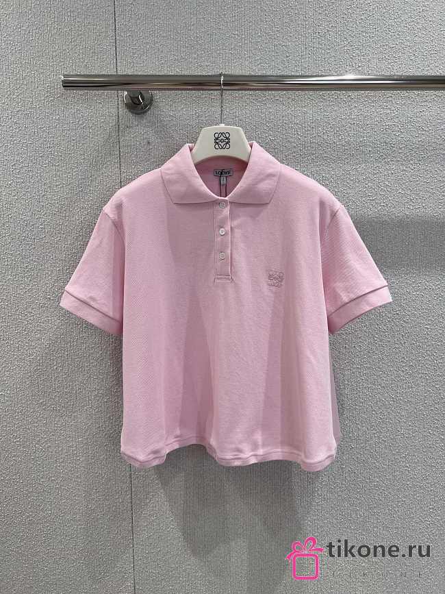 Loewe Trapeze Polo In Cotton Pink - 1
