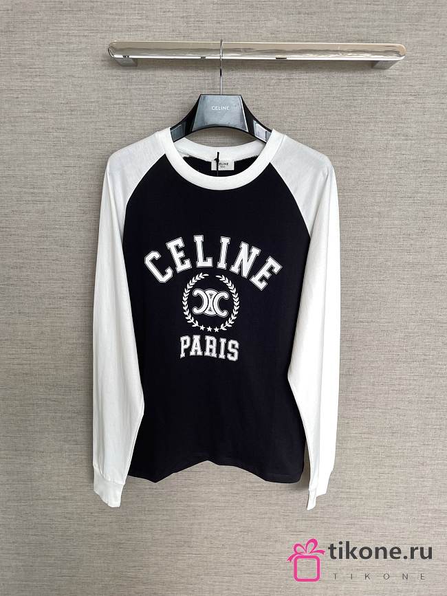 Celine Loose T-Shirt In Cotton Jersey Black - 1