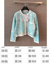 Dioriviera Cropped Jacket White Technical Knit with Lily of the Valley Green Toile de Jouy Sauvage Motif - 2