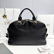 Dior Medium Grand Tour Bowling Bag Black Crinkled Calfskin - 36x22.5x12cm - 6
