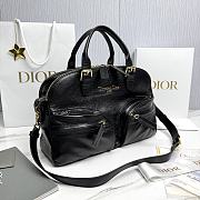 Dior Medium Grand Tour Bowling Bag Black Crinkled Calfskin - 36x22.5x12cm - 5