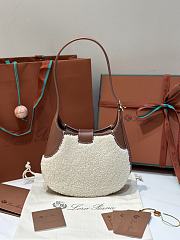 Loro Piana Small Bobbin Bag Silk Cashmere Natural Caramel - 19x6x16cm - 4