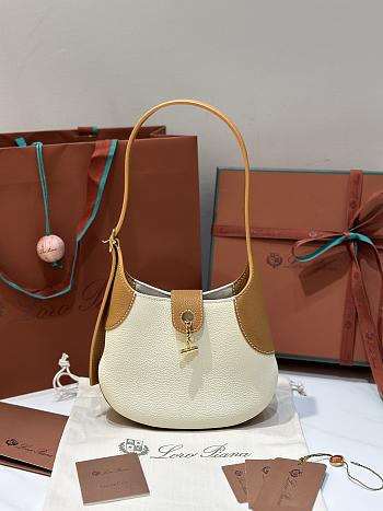 Loro Piana Small Bobbin Bag Calfskin Whisper White Wheat Bran - 19x6x16cm