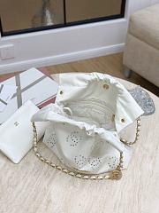 Chanel 22 Handbag Shiny Calfskin & Gold Tone Metal White - 42x36x8cm - 5