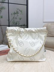 Chanel 22 Handbag Shiny Calfskin & Gold Tone Metal White - 42x36x8cm - 4