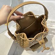 Small Dior Caro Bucket Bag Light Gold Macrocannage Lambskin - 24x20x9cm - 3