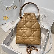 Small Dior Caro Bucket Bag Light Gold Macrocannage Lambskin - 24x20x9cm - 5