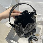 Small Dior Caro Bucket Bag Black Macrocannage Lambskin - 24x20x9cm - 6