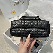 Small Dior Caro Bucket Bag Black Macrocannage Lambskin - 24x20x9cm - 5