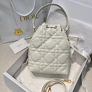Small Dior Caro Bucket Bag Latte Macrocannage Lambskin - 24x20x9cm - 2