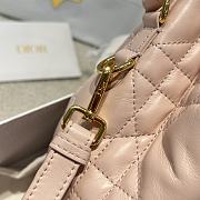 Small Dior Caro Bucket Bag Light Pink Macrocannage Lambskin - 24x20x9cm - 6