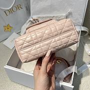 Small Dior Caro Bucket Bag Light Pink Macrocannage Lambskin - 24x20x9cm - 3
