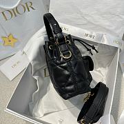 Dior Caro Nano Bucket Bag Black Macrocannage Lambskin - 14x15x7cm - 6