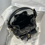 Dior Caro Nano Bucket Bag Black Macrocannage Lambskin - 14x15x7cm - 2