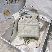 Dior Caro Nano Bucket Bag Latte Macrocannage Lambskin - 14x15x7cm - 3