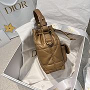 Dior Caro Nano Bucket Bag Light Gold Macrocannage Lambskin - 14x15x7cm - 5