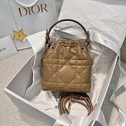 Dior Caro Nano Bucket Bag Light Gold Macrocannage Lambskin - 14x15x7cm - 4