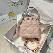 Dior Caro Nano Bucket Bag Light Pink Macrocannage Lambskin - 14x15x7cm - 3
