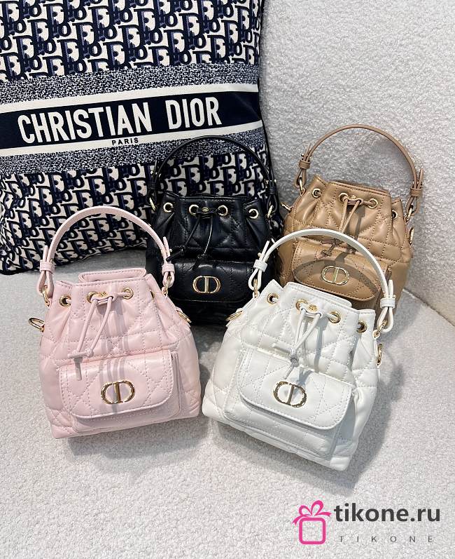 Dior Caro Nano Bucket Bag Macrocannage Lambskin - 1