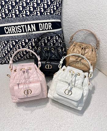 Dior Caro Nano Bucket Bag Macrocannage Lambskin