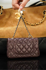 Chanel Classic Mini Bag with Hook Lambskin Burgundy - 19x11x7cm - 4