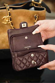 Chanel Classic Mini Bag with Hook Lambskin Burgundy - 19x11x7cm - 3
