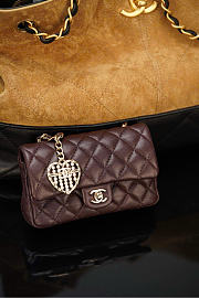Chanel Classic Mini Bag with Hook Lambskin Burgundy - 19x11x7cm - 2
