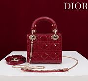Lady Dior Micro Bag Cherry Red/Gold Patent Cannage Calfskin - 17x15x7cm - 4