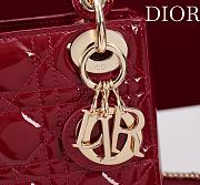 Lady Dior Micro Bag Cherry Red/Gold Patent Cannage Calfskin - 17x15x7cm - 5