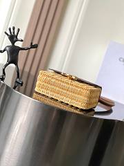 Celine Teen Garance Bag In Wicker And Natural Calfskin - 18.5x13.5x7cm - 5