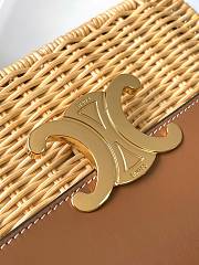 Celine Teen Triomphe Bag In Wicker And Natural Calfskin Natural/Tan - 23x21x15cm - 6