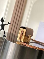 Celine Teen Triomphe Bag In Wicker And Natural Calfskin Natural/Tan - 23x21x15cm - 5