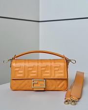 Fendi Baguette Light Orange Nappa Leather Bag - 27x15x6cm - 1