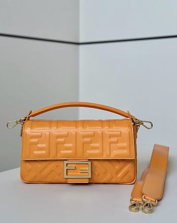 Fendi Baguette Light Orange Nappa Leather Bag - 27x15x6cm