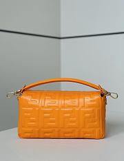 Fendi Baguette Light Orange Nappa Leather Bag - 27x15x6cm - 4
