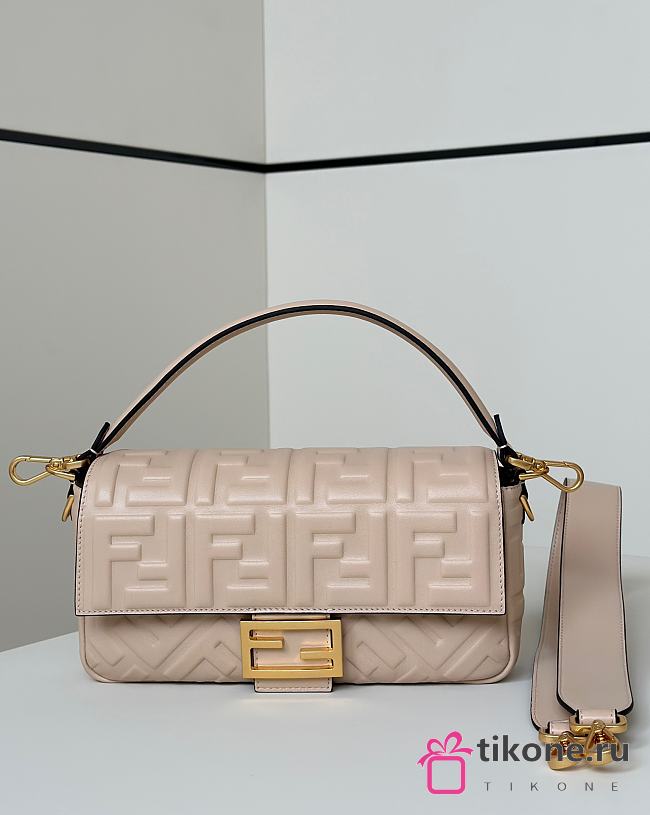 Fendi Baguette Light Beige Nappa Leather Bag - 27x15x6cm - 1