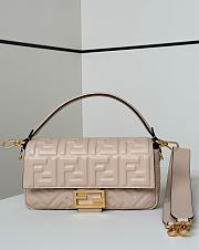 Fendi Baguette Light Beige Nappa Leather Bag - 27x15x6cm - 1