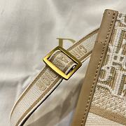 Small Dior Book Tote Natural Dior Oblique Embroidery and Calfskin - 26.5x22x14cm - 5
